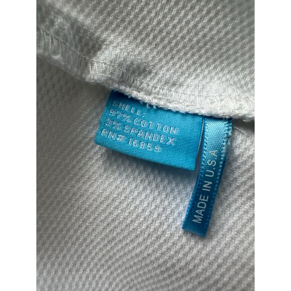 J McLaughlin Sz 14 White Quilted Texture Cropped Pants Stretch Cotton Minimalist - Picture 4 of 11